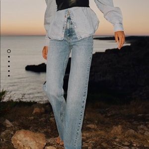 ZARA HI RISE WIDE LEG FULL LENTH JEANS